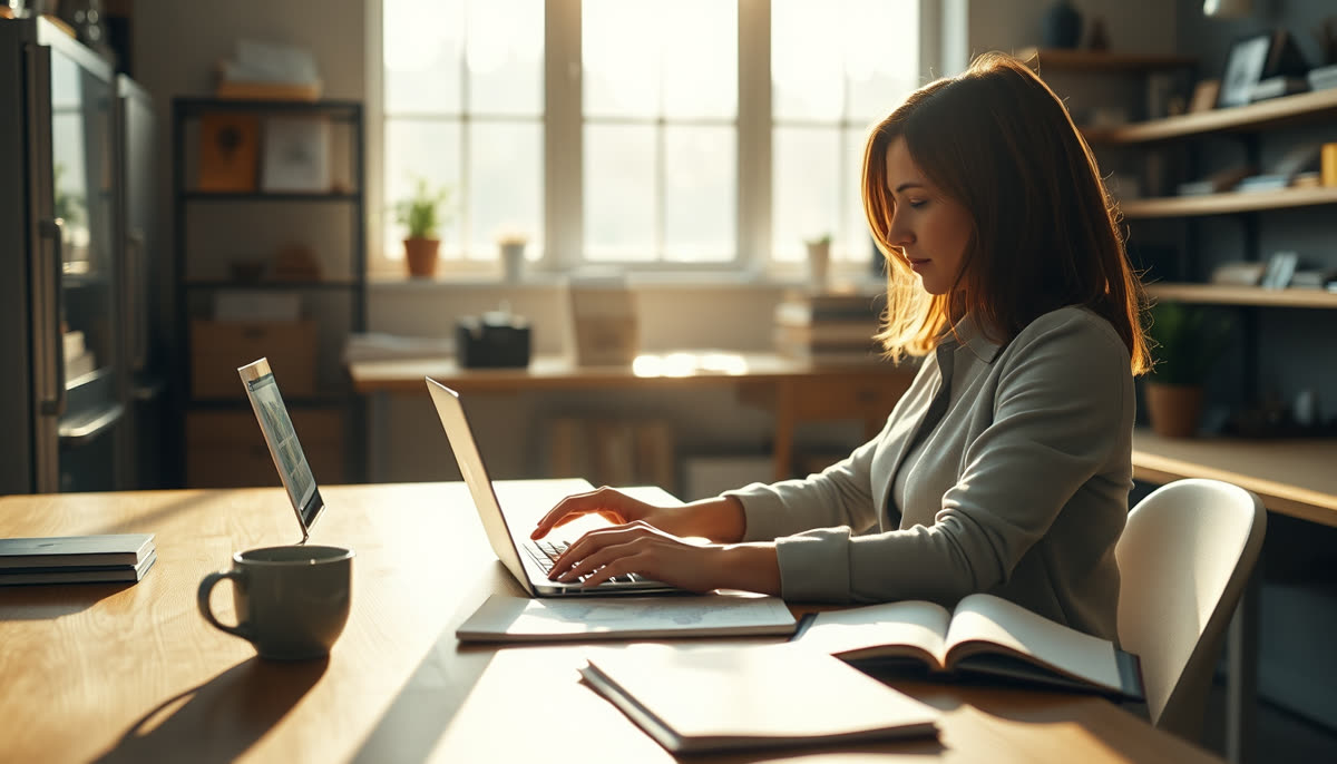 A small-business owner reviewing local search rankings on a laptop